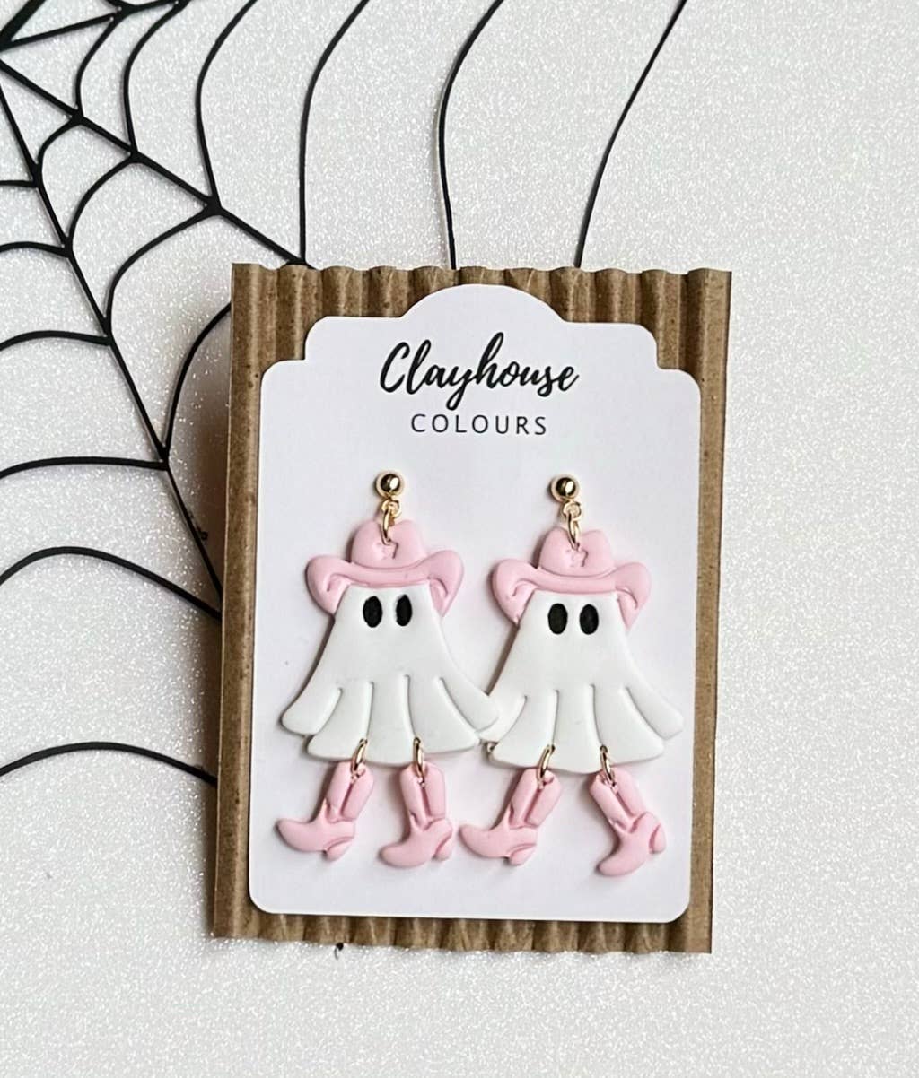 Cowboy Ghost Halloween Earrings