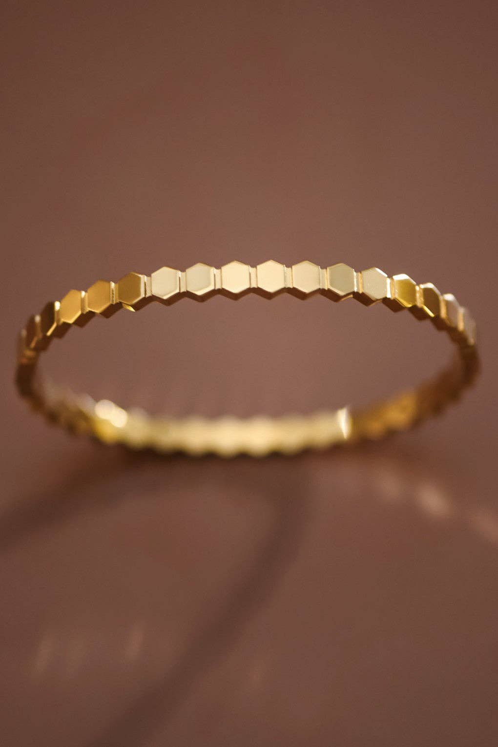 Hexa Gold Bangle Bracelet
