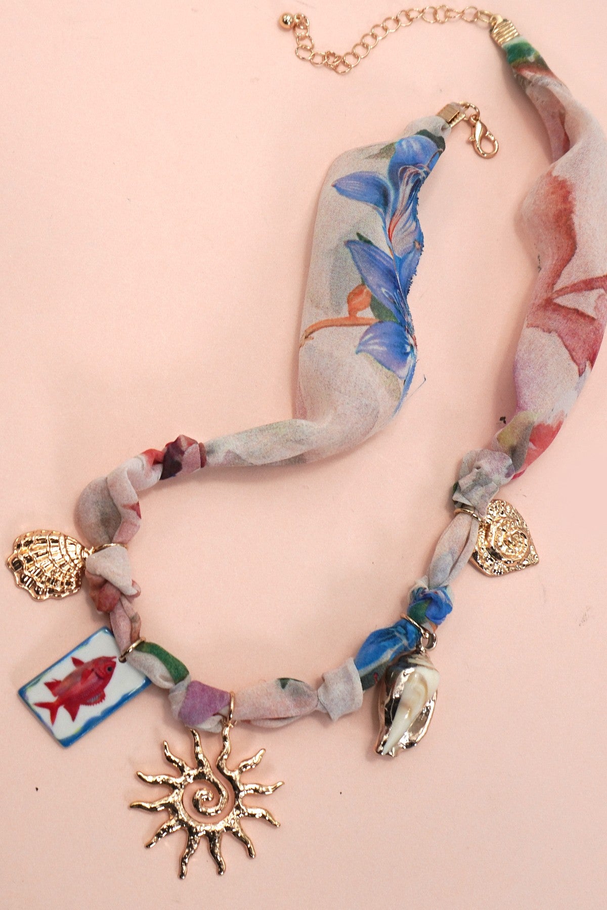 Scarf Seashell Charm Necklace