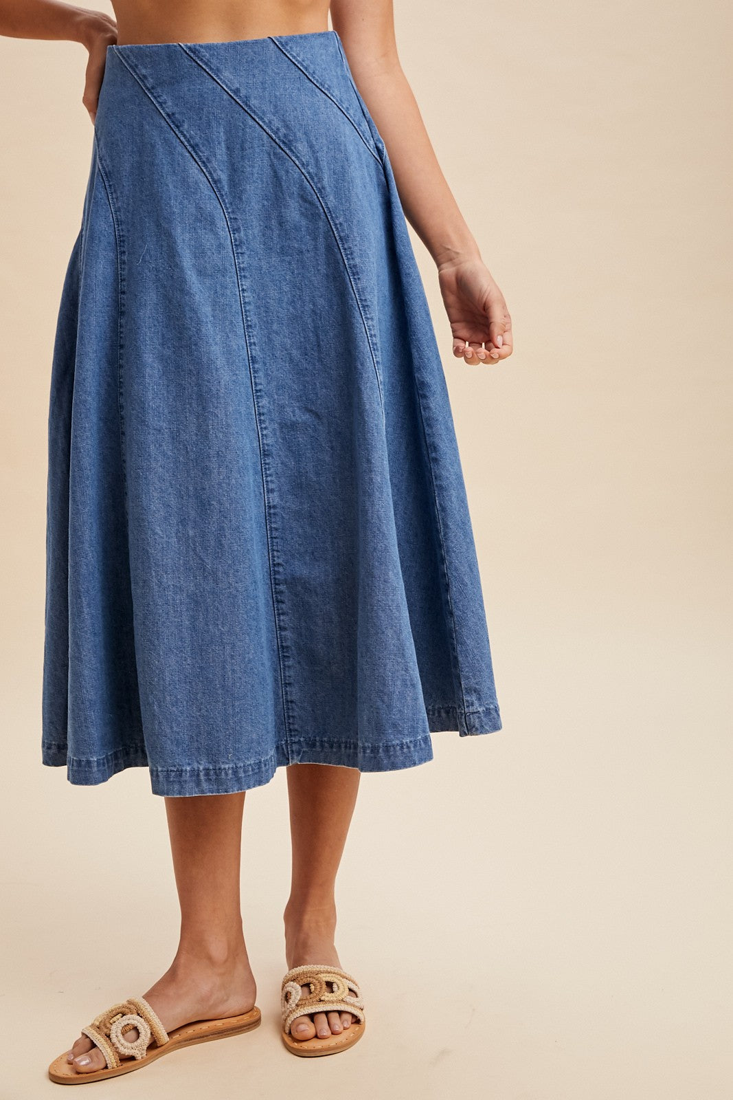 Beautiful Ending Midi Denim Skirt