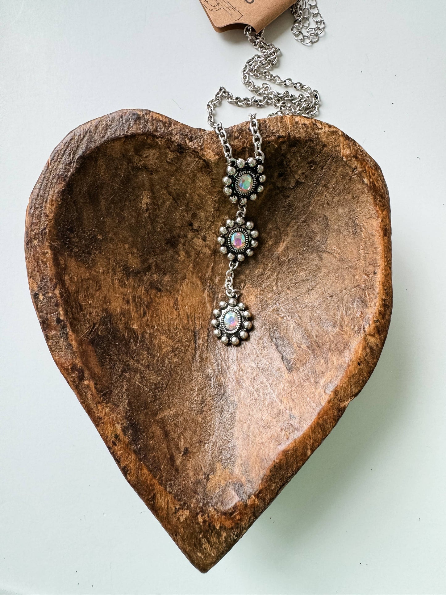 Western Glass Stone Y Necklace