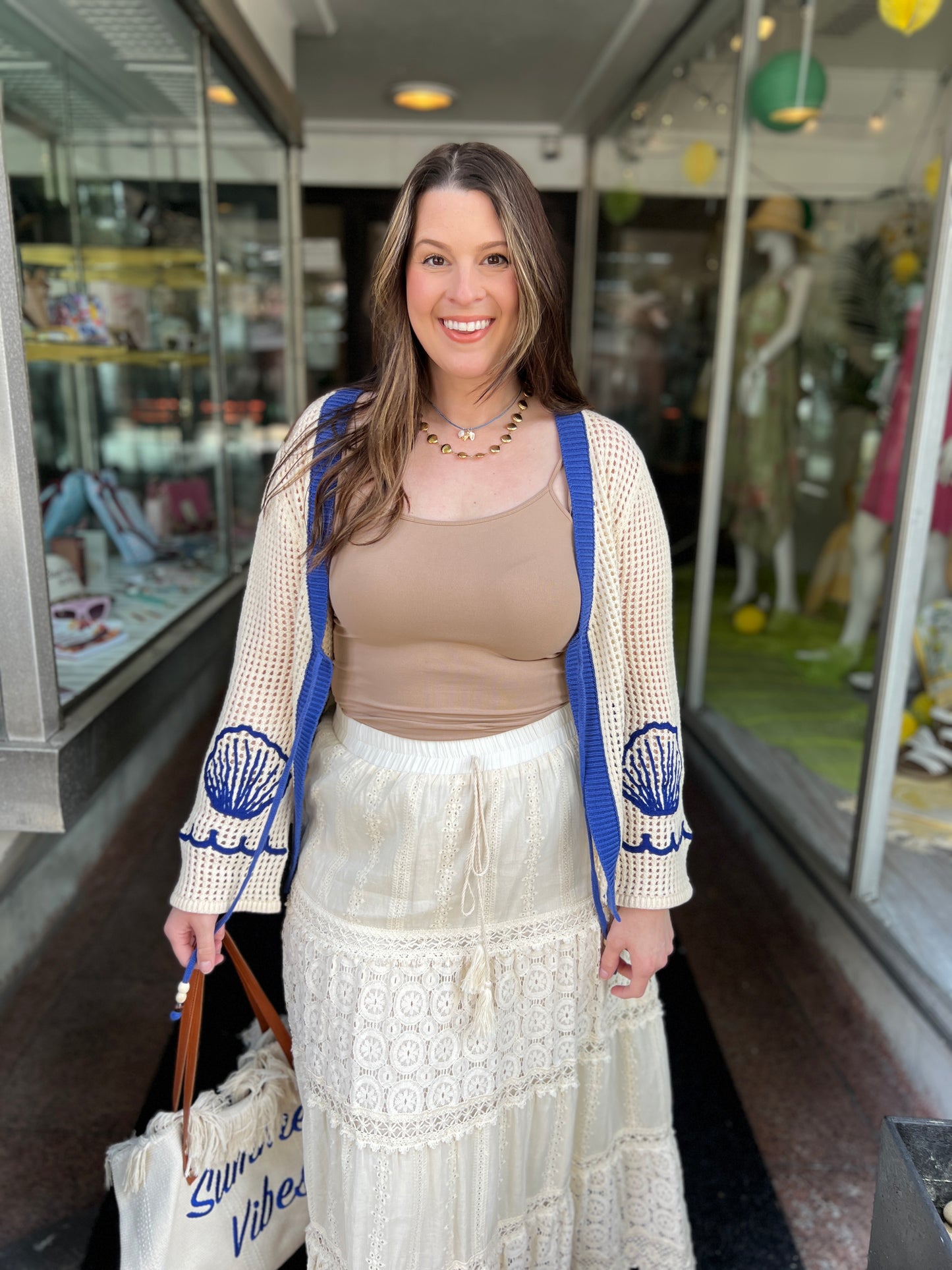 Seashell Open Knit Cardigan