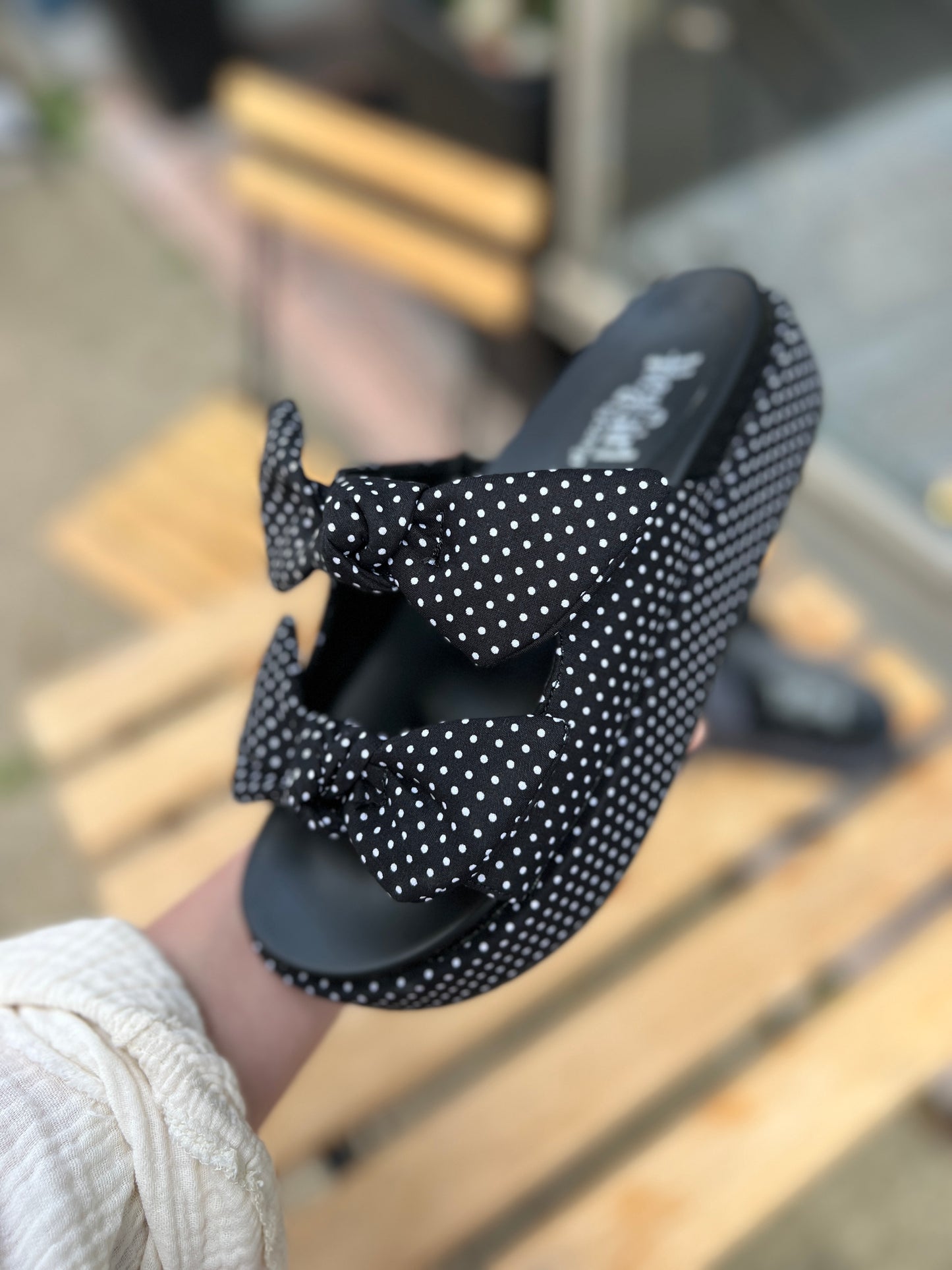 Corkys Polka Dot Lil Bit Knotty Sandals