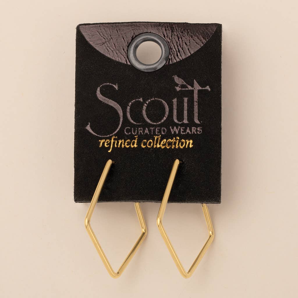 Hexagon Gold Hoop Earrings