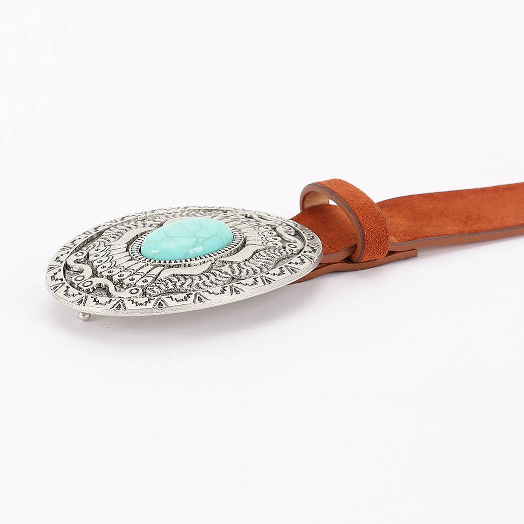 Plus Size Faux Suede Multi Metal Belt