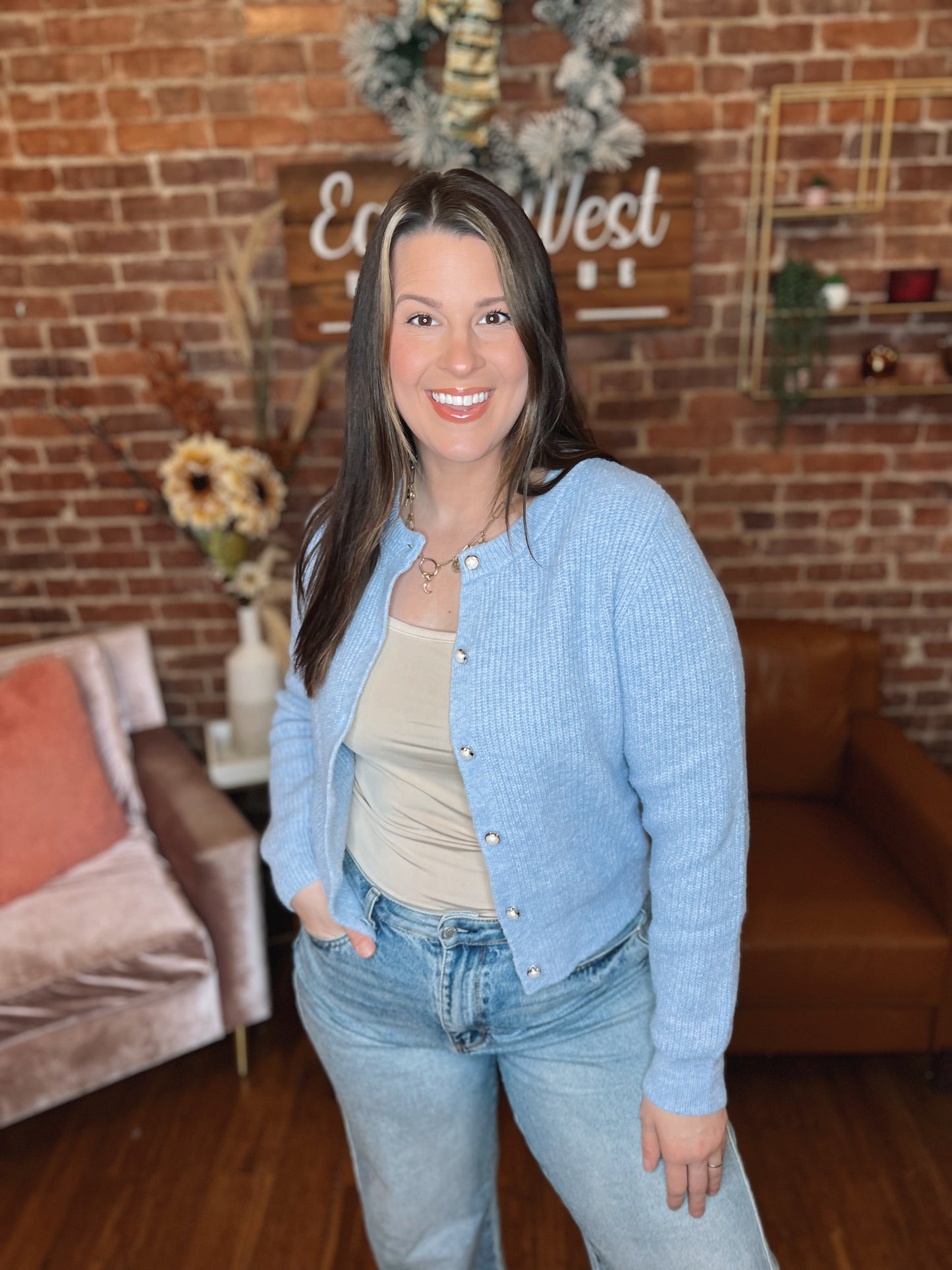 WB Pearl Blue Cardigan