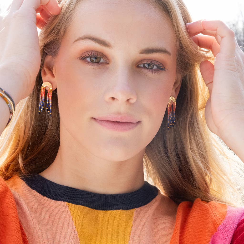 Chromacolor Miyuki Fringe Earring - Turquoise