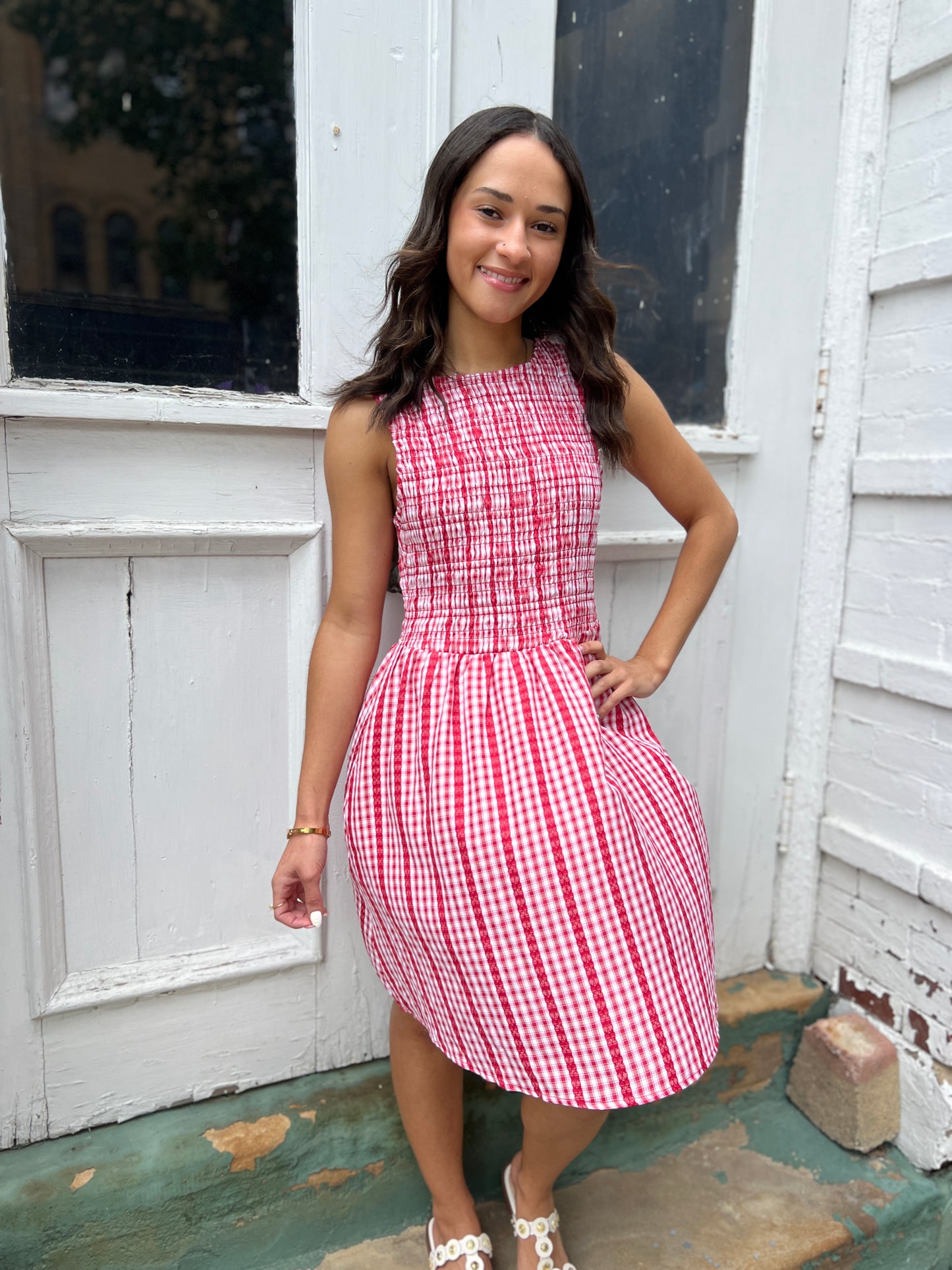 Cherry Pie Gingham Mini Dress