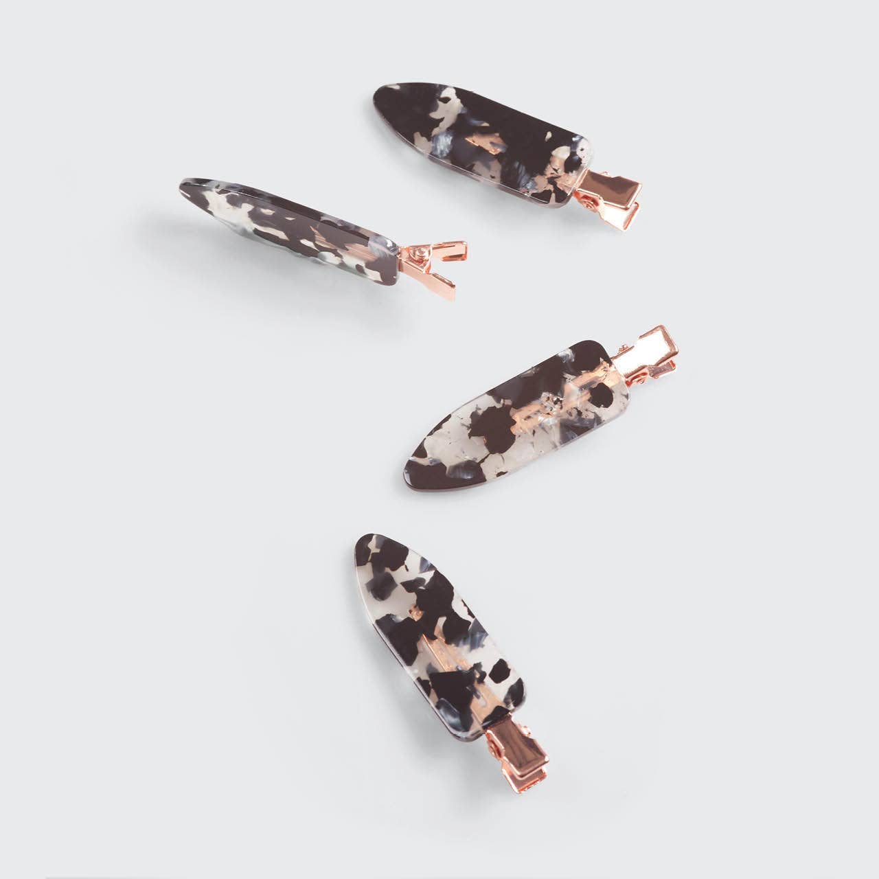 Black Terazzo Creaseless Clips 4pc Set