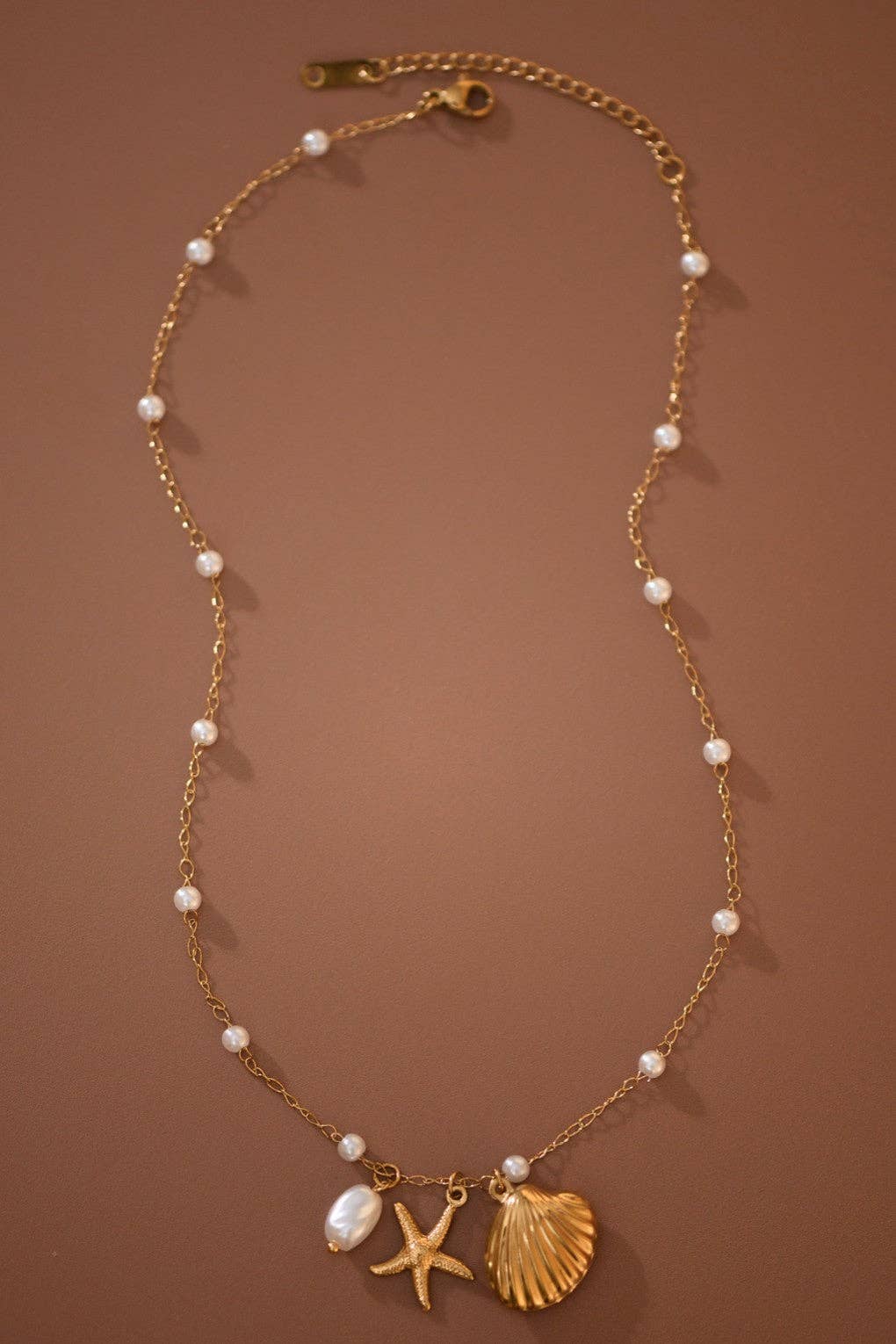 Stone, Starfish, & Seashell Necklace