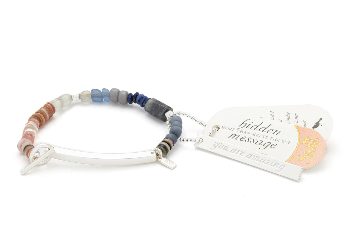 Labradorite/Silver Hidden Message Bracelet