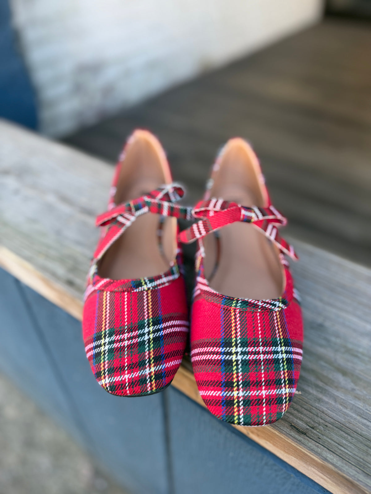 Corkys Layover Ballet Flats Red Plaid