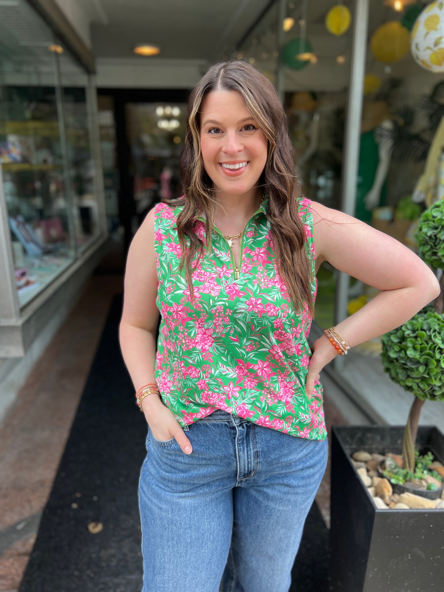 Sundial Floral Tank Top