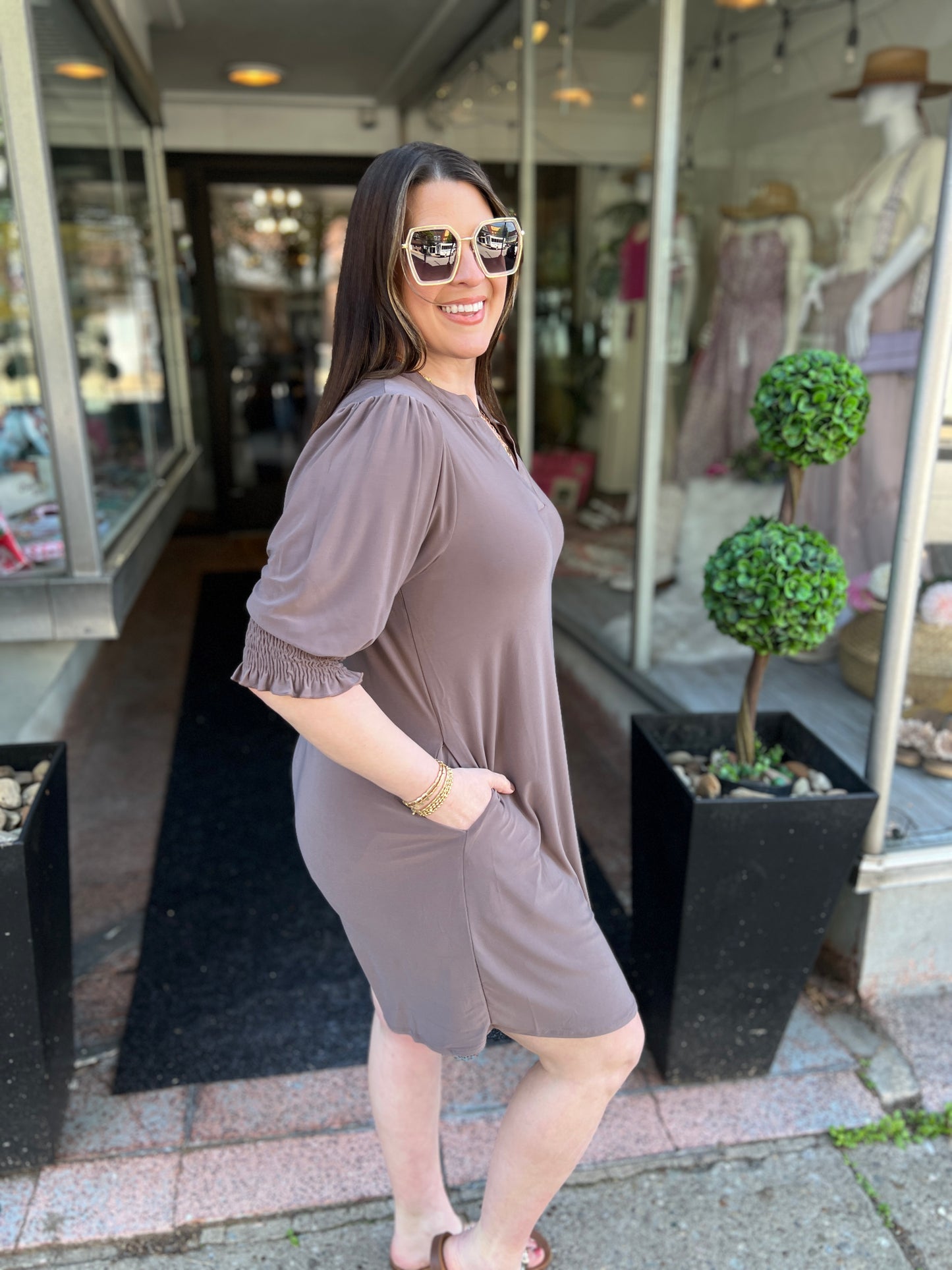 Mocha Time Mini Dress