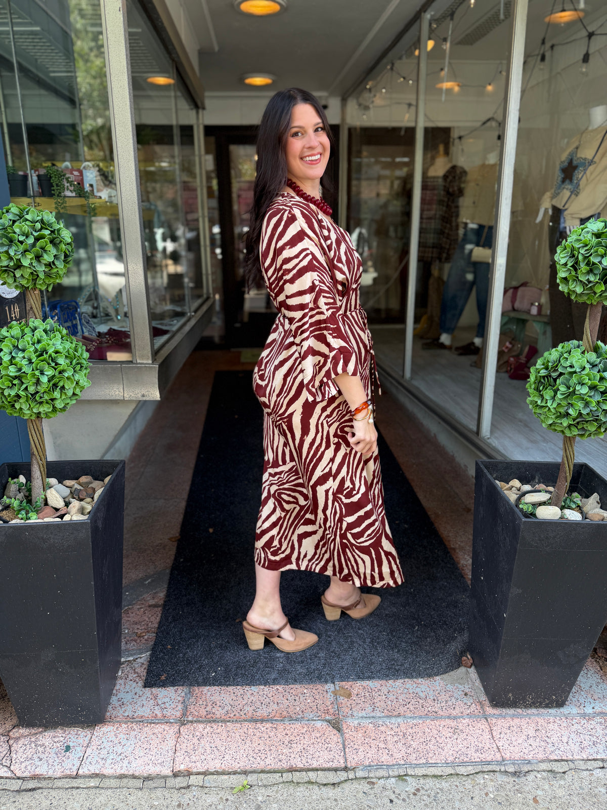 Wild Ways Zebra Midi Dress