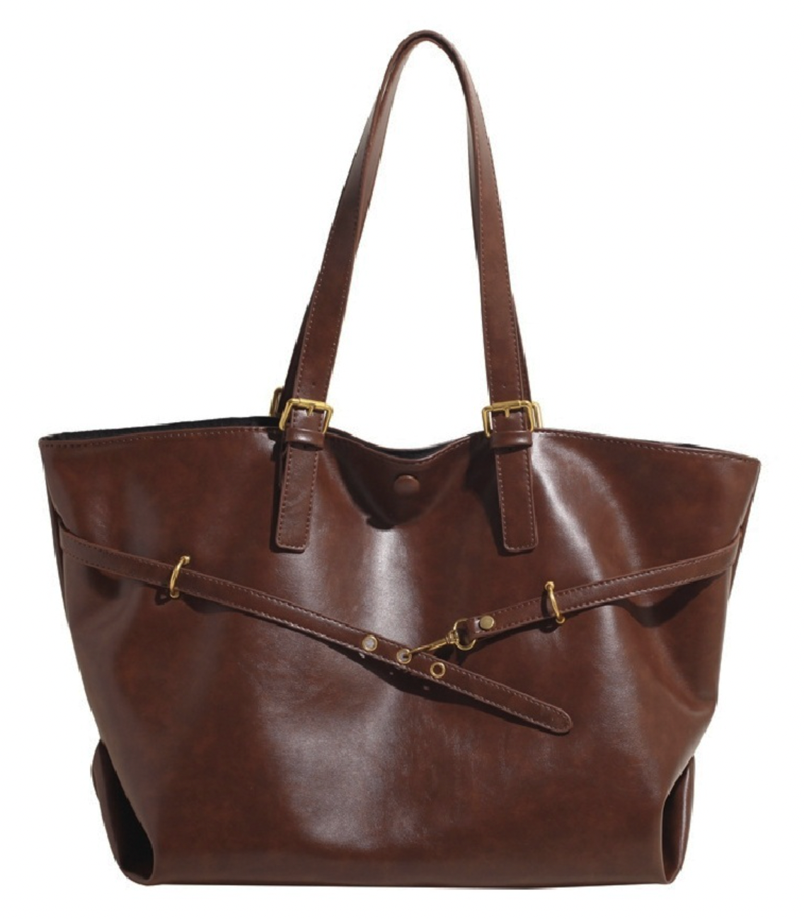Distressed Buckle Tote Bag