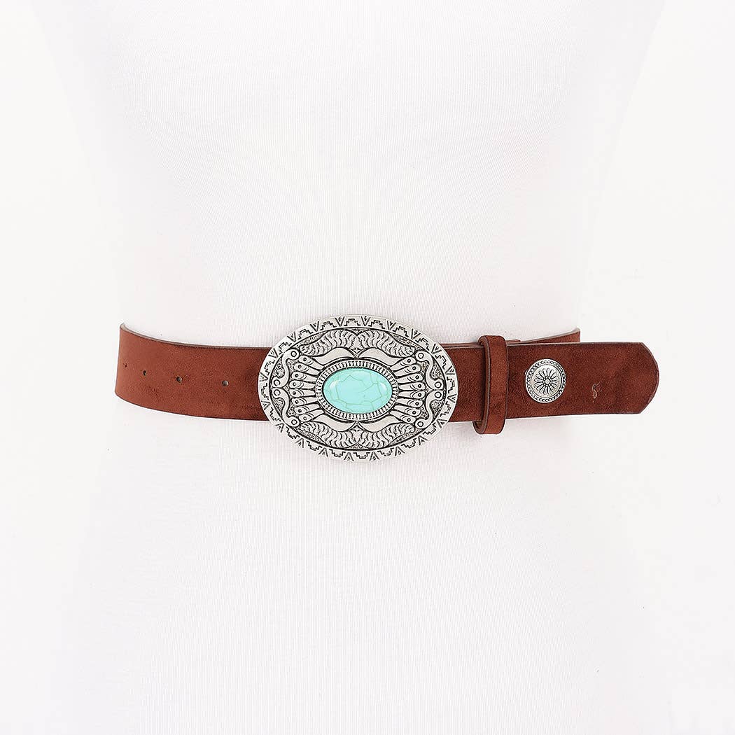 Faux Suede Multi Metal Belt