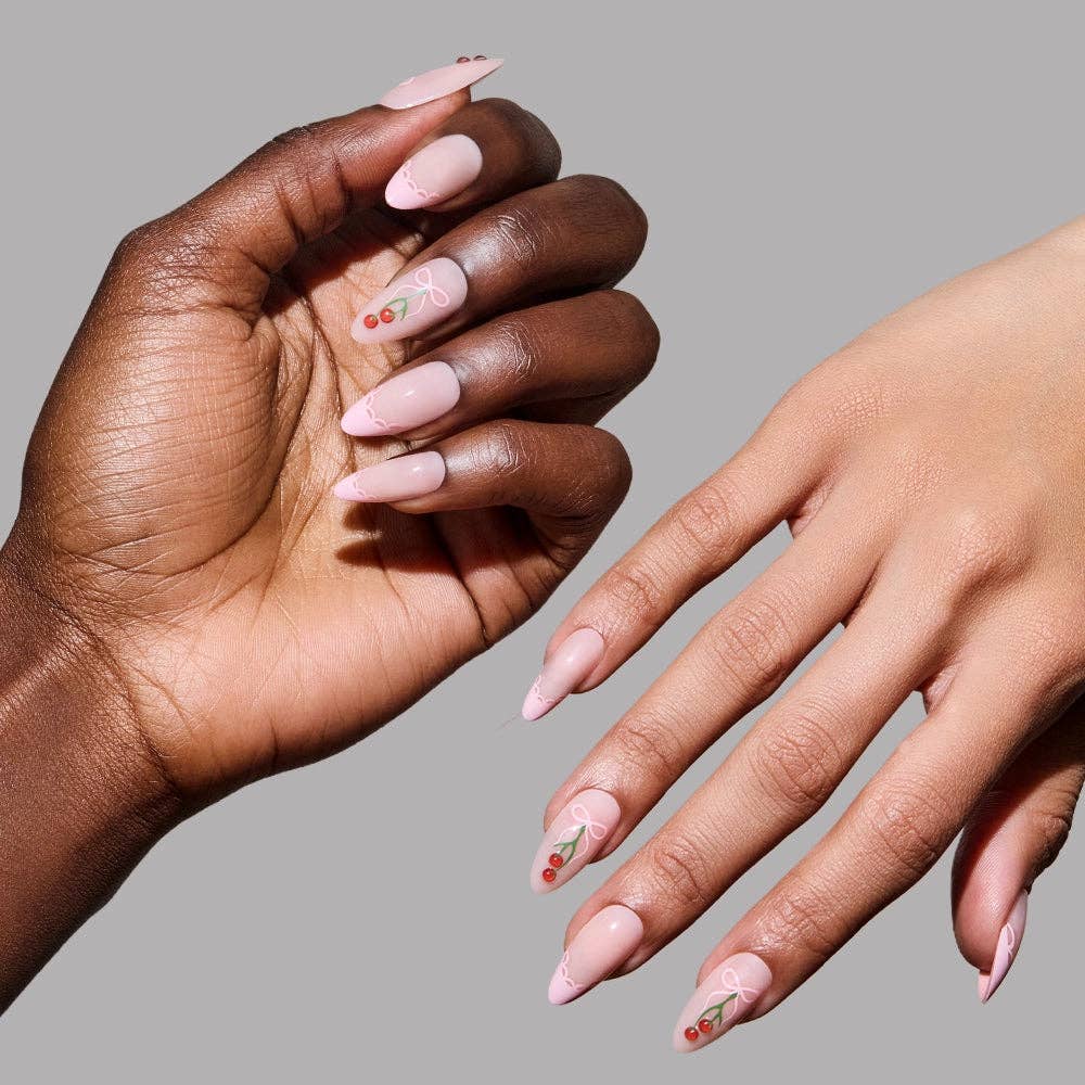 Cherry Bow Press-On Nail Set