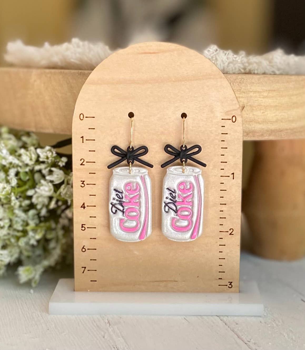 Diet Soda and Bow Earrings
