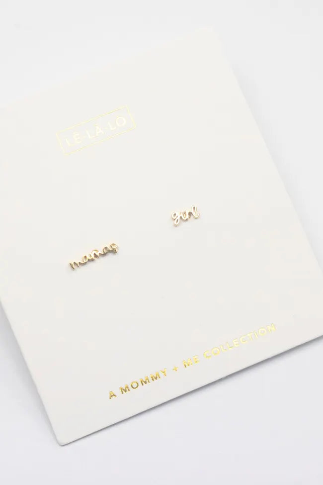 Mama's Girl Script Earrings