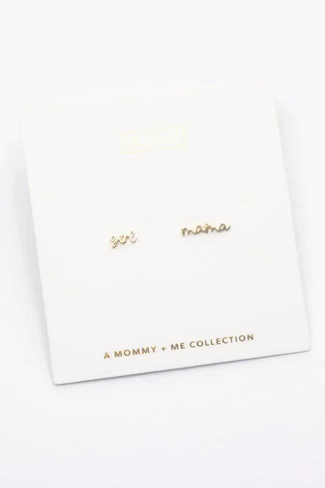 Girl Mama Script Earrings