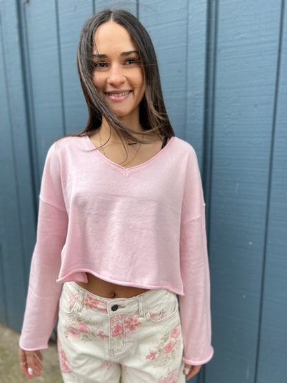 Doing Good Lately Crop Sweater