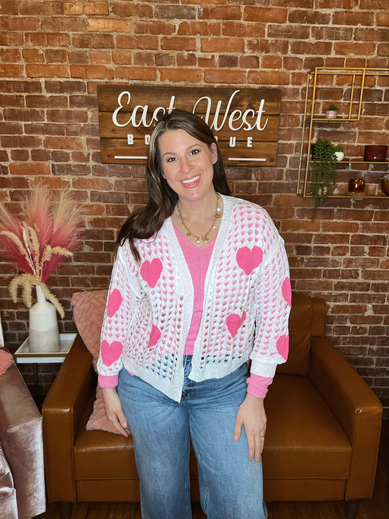 Sweet Heart Netting Cardigan