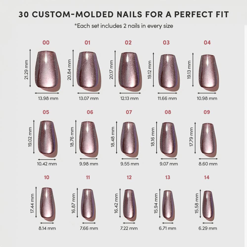 Espresso Glow Press-On Nails | Brown Velvet Medium Coffin