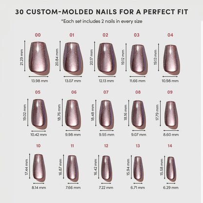 Espresso Glow Press-On Nails | Brown Velvet Medium Coffin