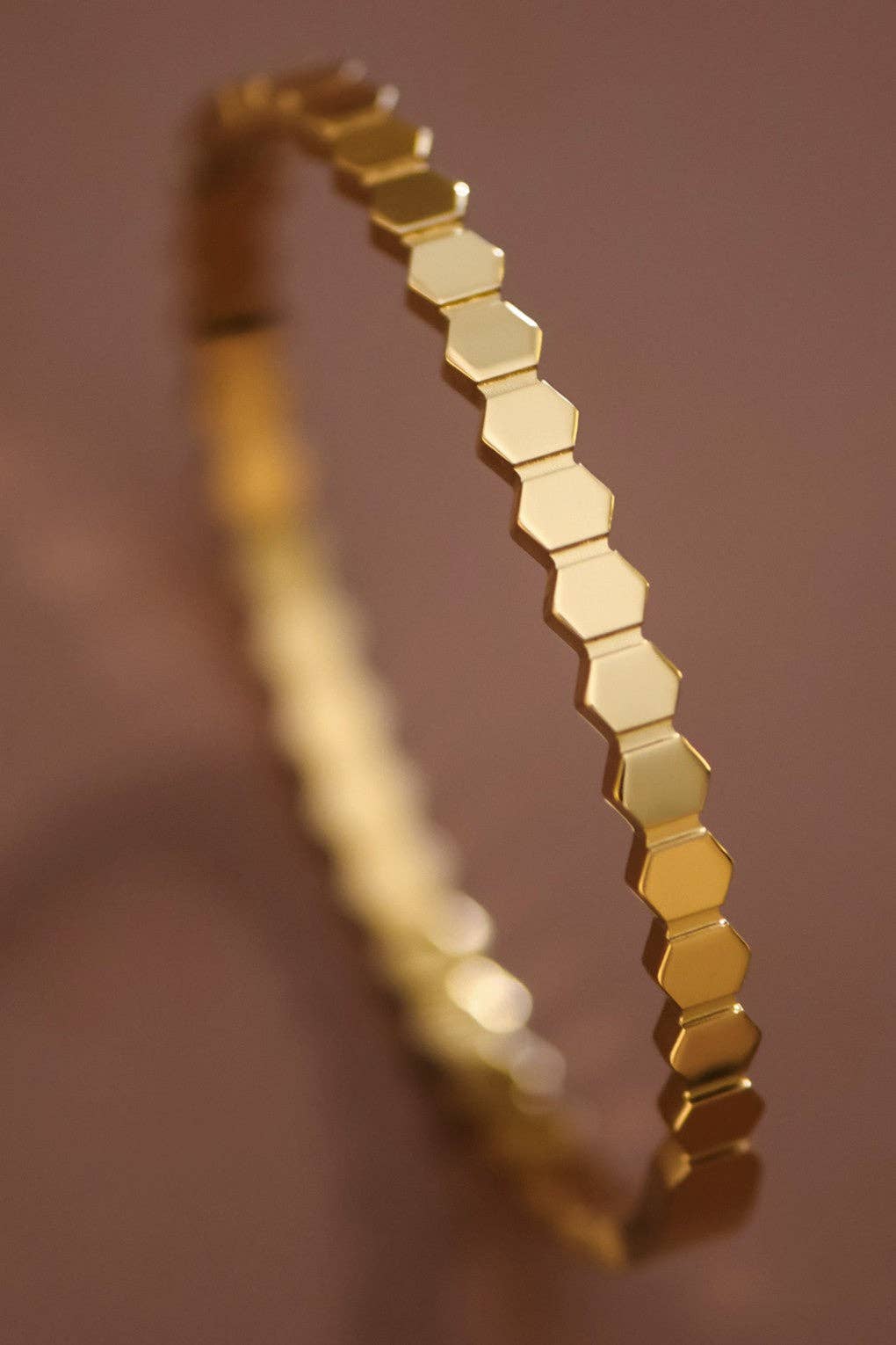 Hexa Gold Bangle Bracelet
