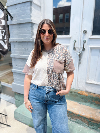 Around The Block Leopard Top