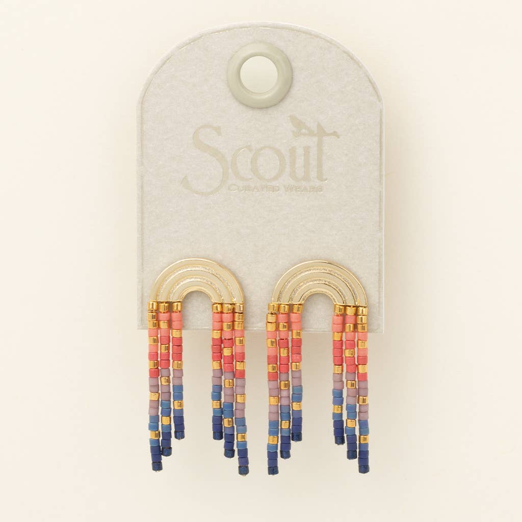 Gold Chromacolor Rainbow Fringe Earring