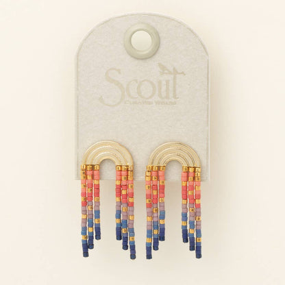 Gold Chromacolor Rainbow Fringe Earring