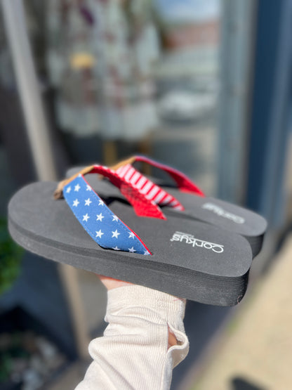 Corkys Liberty Flip Flops