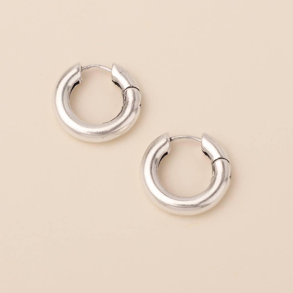 Stellar Silver Hoop Earring