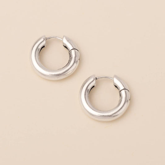 Stellar Silver Hoop Earring