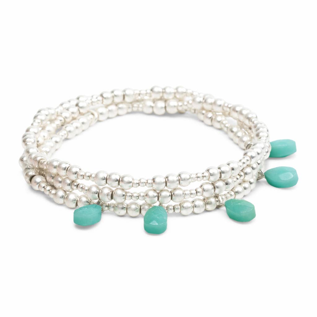 Turquoise Silver Metal Wrap