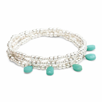 Turquoise Silver Metal Wrap