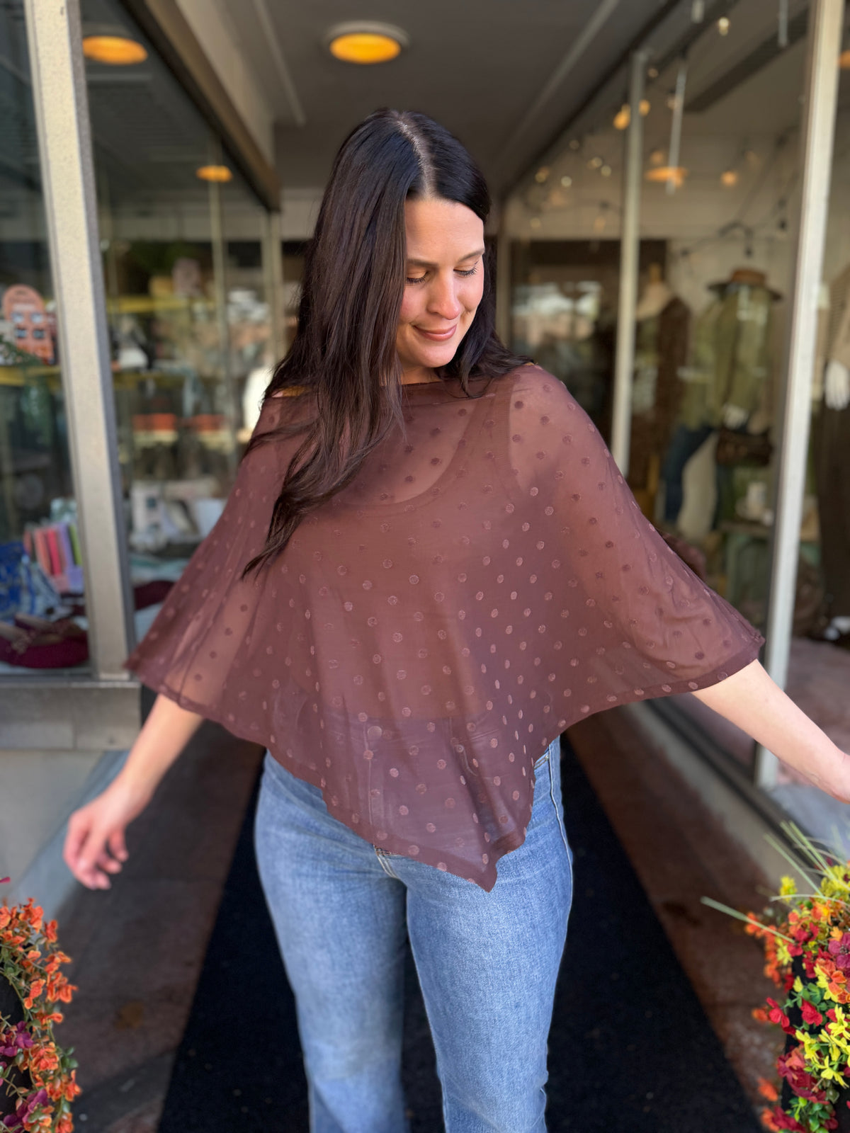 Handkerchief Mesh Poncho