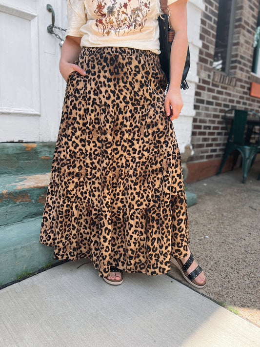 Get Wild Leopard Maxi Skirt