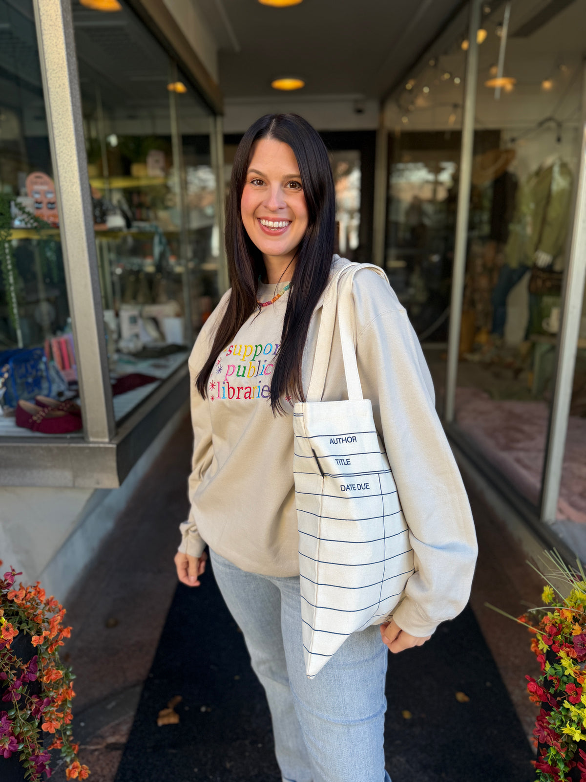 Library Card Natural Tote