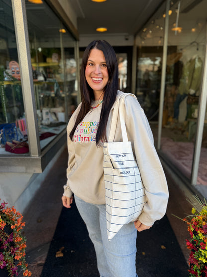 Library Card Natural Tote