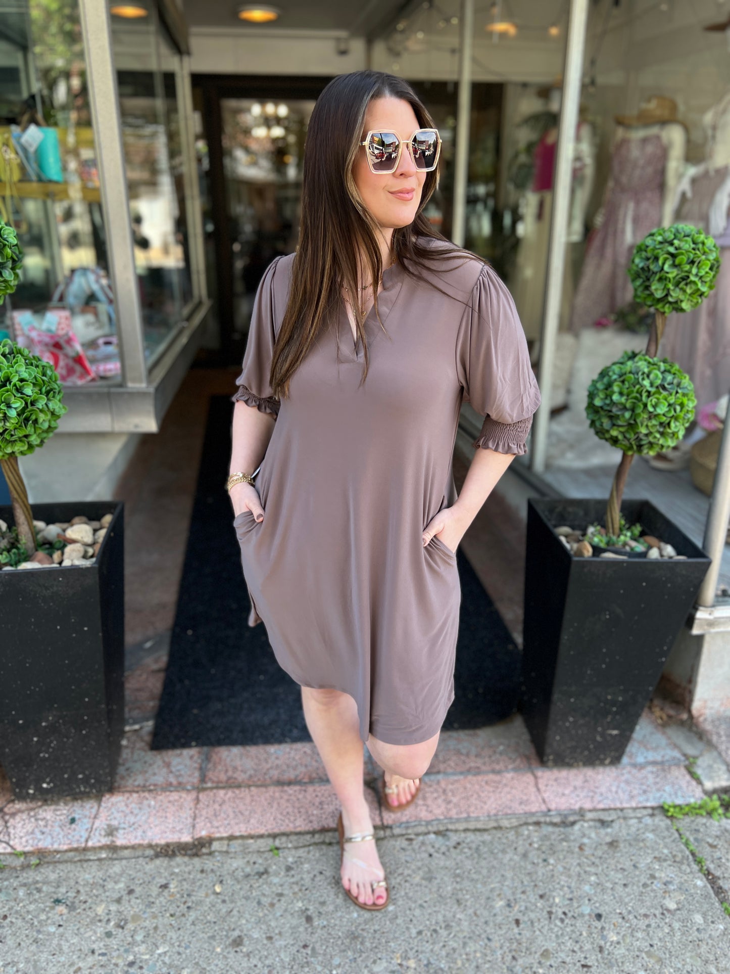 Mocha Time Mini Dress