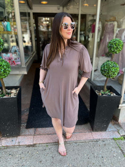 Mocha Time Mini Dress
