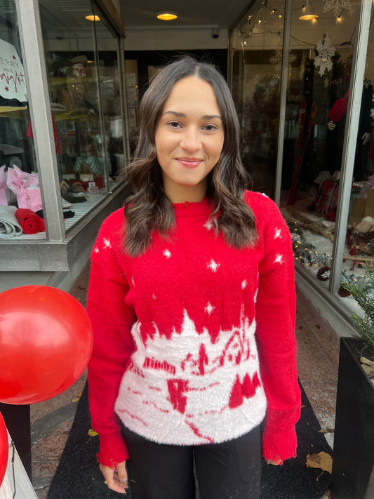 Festive Snowscape Sweater