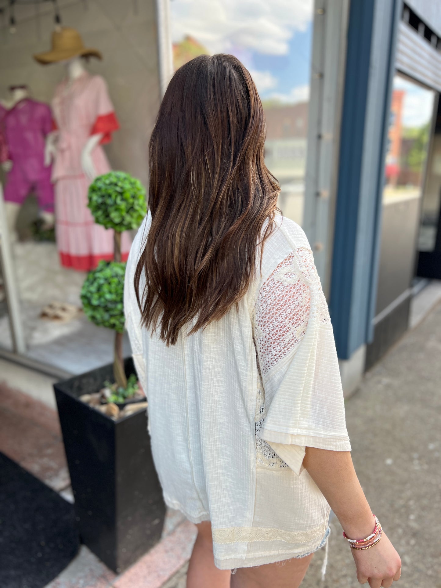 Tell Me Why Lace Stud Button-Down