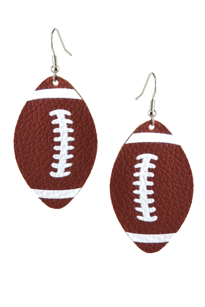 Leather Football Earrings