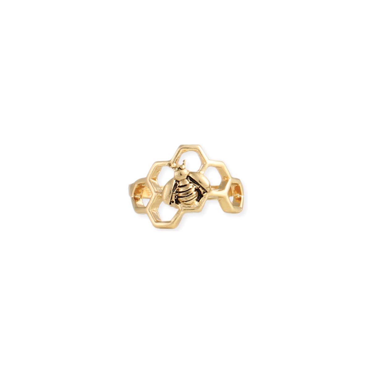 Worker Bee & Honeycomb Ring