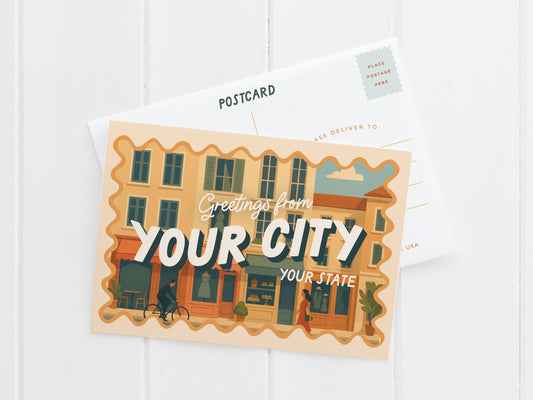 Custom Main Street Scenery Postcard