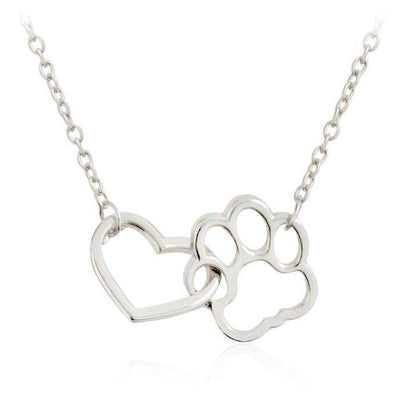 Paw Heart Charm Necklace